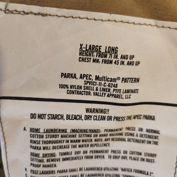 New ~ Valley Apparel APEX Parka. - Picture 7 of 7